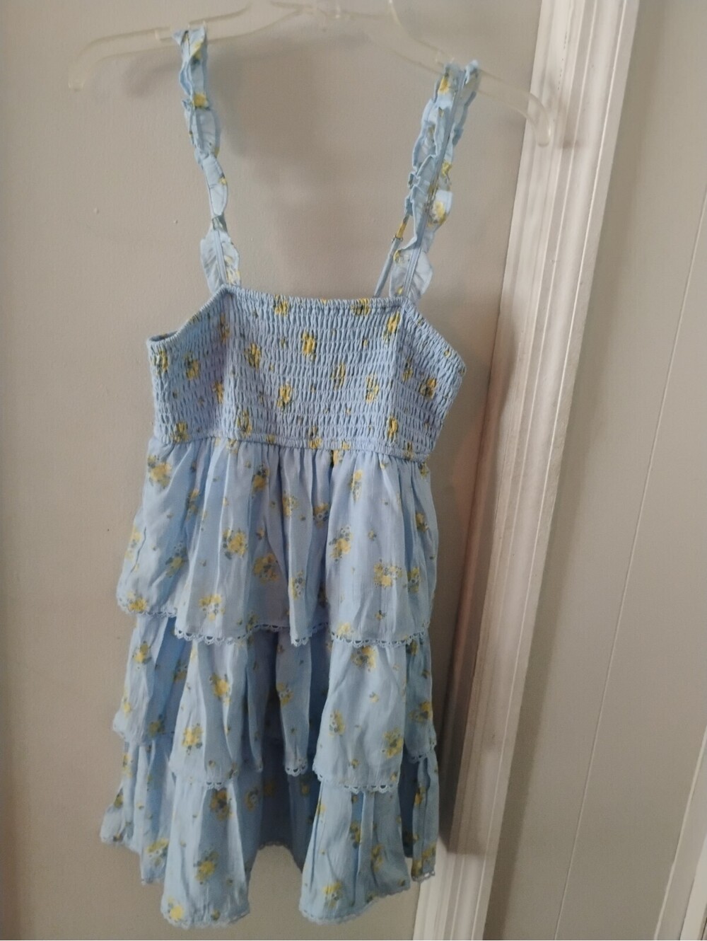 Altard State Light Blue Floral Tiered Summer Dress